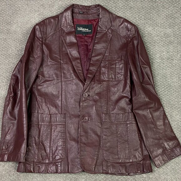 Wilsons Leather Other - Vintage Wilsons Leather Jacket Blazer Men's 42 Fits 38-40 Burgundy Oxblood 70s